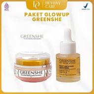 Skincare Paket Glowup Greenshe Bedak SHC Bright And Nourish Serum Primer Pencerah Wajah
