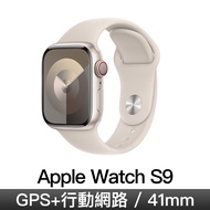 Apple Watch S9 GPS LTE 41mm 星光鋁/星光運動錶帶-S/M MRHN3TA/A