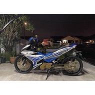 STRIPING STIKER LIST JUPITER MX KING 150 TAHUN 2015 SE ORI PUTIH BIRU MX KING 150 PUTIH BIRU