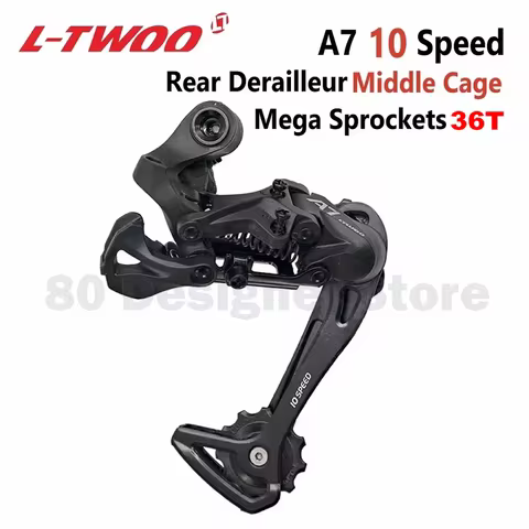 LTWOO A7 1X10s rear derailleur 10v 2X10s mid cage compatible with 11-36T cassette, compatible with N