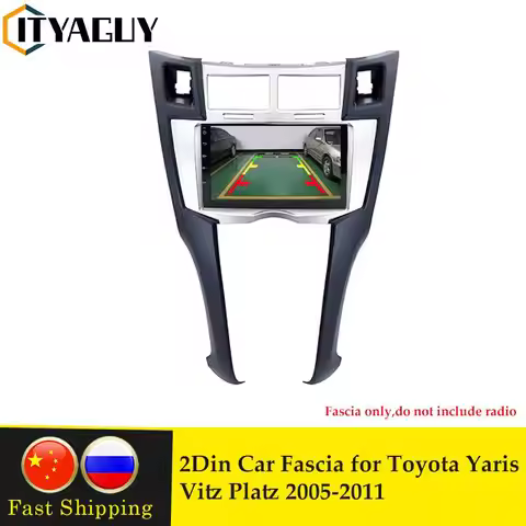 2 DIN Car DVD CD Radio Stereo Fascia Panel Frame Adaptor Fitting Kit For Toyota Yaris Vitz Platz 200