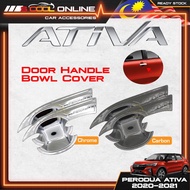 🔥READY STOCK🔥PERODUA ATIVA 2021 DOOR HANDLE COVER DOOR BOWL COVER DOOR INNER BOWL COVER CARBON CHROM