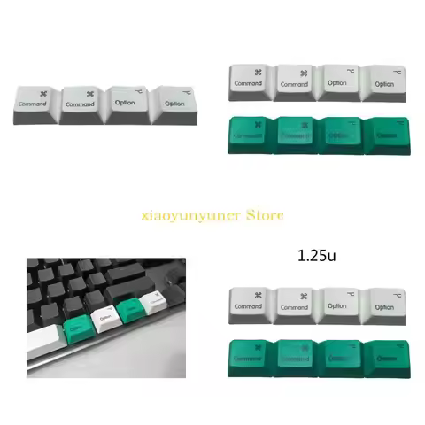 P9JB R1 Height 1.25U 1.25X Common Option Keycaps for Mechanical Keyboard 4 Pieces PBT Dye Subbed for