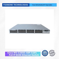 Refurbished CISCO WS-C3850-48P-S PoE IP BASE Ethernet Switch