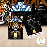 GDORA Gold Bar 0.25gram '' Team Malaysia  '' 999.99
