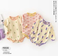 男女嬰幼兒bb kids兒童小朋友可愛秋冬天薄長袖可愛仙人掌蘿蔔兔兔仔體衣連身衫褲睡衣家居服冷氣衫，送禮物