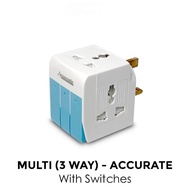 3 Way Adaptor Adapter Plug 3 Pin Socket Plug Extension Socket Multi Plug Socket With Switch Neon Plu