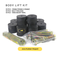 Karet Body lift Kit Daihatsu Feroza Rocky Taft Grand Vitara tebal 50mm set 10pcs plus baut