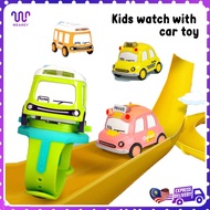 Kids Electronic Watches with Car Toy (2 In 1) Cute Cartoon Car with sound and light, Children's toy 