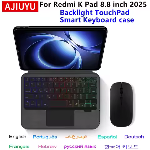 Magic Keyboard for Xiaomi Redmi K Pad 2025 Case RedMi K Pad Kpad 8.8" Tablet Smart Cover Backlight T