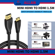 ALLAN Mini HDMI to HDMI 1.5M Cable 3D HDR for DSLR Camcorder Laptop Tablet with Stabilizer