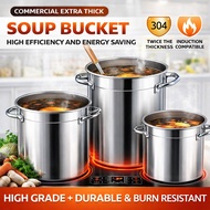 Stainless steel soup bucket stainless steel pot Periuk Sup Baldi sup keluli tahan karat periuk besar