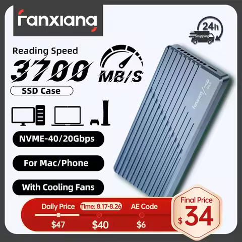 Fanxiang 40Gbps M.2 NVME SSD Enclosure USB4.0 Adapter External Enclosure Supports M Keys For 2230/22