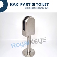 Davinci SUS 304 Oval Toilet Cubical Legs 8CM Oval Glass Partition Cubical