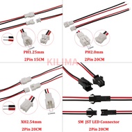 10Pairs 2 Pin Plug Socket Connector JST 1.25mm / PH 2.0mm / XH 2.54mm / SM Male Plug Female Jack Wir