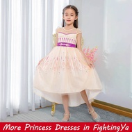 Kids Clothes Frozen 2 Princess Dresses Mesh Skirt Suit Christmas Snow Queen Cosplay Anna Elsa Halloween Birthday Party Princess Dress For Kids Girl Ew Years 3-12 V812
