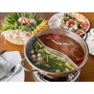 2-compartment Hot Pot Size 30cm -32cm With Induction Hob Glass Lid