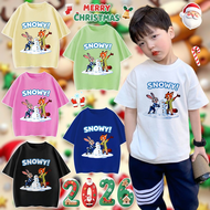 เสื้อยืดเด็กพิมพ์ลาย วันคริสต์มาส Christmas น่ารักๆๆๆๆ "K-Pop Demon Hunters"-เขียว เสื้อยืดเด็กพิมพ์