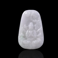 白翡翡翠千手觀音山水牌項鍊 | 天然緬甸玉翡翠A貨 | 送禮