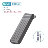 [ออกใบกำกับ- ทักแชท] ORICO M2 SSD Case NVMe USB Type C Gen2 10Gbps PCIe SSD Enclosure M.2 NVMe Enclo
