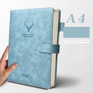 A4 192 Pages Magnetic Leather Cover Notebook Aesthetic Deer Leather Cover Journal Notebook