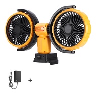 【สินค้าพร้อมส่ง】YOUXIAN พัดลมคู่พกพา 2-in-1 | ที่ชาร์จสำรอง & พัดลมเย็นสบาย | แบตเตอรี่ Li-ion 21V 9
