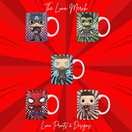 Marvel Comics-Avengers Funko pop Mug Collection (Captain America, Hulk, Ironman, Spiderman, Thor)