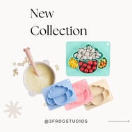 Silicone Baby Placemat and Feeding Plate 2 in 1 CUTE Sheep Design Plate Divider