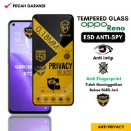 Tempered Glass ESD Anti Spy 0.18 mm Reno 5 5G 5 Lite 5F 5Z 4 4 5G 4f 4 Lite 4 Se 2 2f 2Z 3 3 Pro