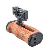 Bfgu Mall-Camera Side Handle Grip // DSLR Camera Cage Left Right Side Wooden Handgrip with Cold Shoe