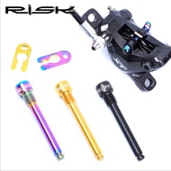 RISK Bicycle Hydraulic Disc Brake Pad Bolts M4 Titanium Alloy Fixing Pin Inserts Caliper Hexagon Screws Retainer Pin With Circli