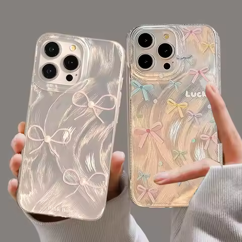 Luxury Laser Silver Bow Knot Butterfly Phone Case For VIVO V60 V50 Lite V30E V30 V29 V29e Y36 Y04 Y0