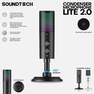 PROMO- SOUNDTECH LITE 2.0 USB MICROPHONE CONDENSER CARDIOID RGB STREAMING