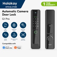 Holakay Cat's Eye Auto-Lock Digital Electronic Lock Biometric Fingerprint Tuya Wifi Smart Door Lock Remote Unlock for Home