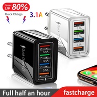 4 Ports USB Charger Quick Charge 3.0 EU US Plug Portable Mobile Phone Charging Adapter