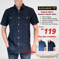 🔥ORIGINAL🔥 Kangaroo Men’s Signature S/S Classic Western Denim Shirt ( KCSS 1369 ) Plus Size Available 2XL, 3XL, 4XL, 5XL