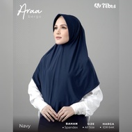 Nibras Hijab Araa Bergo Warna Biru Navy Jilbab Instan Adem Spandek Ori