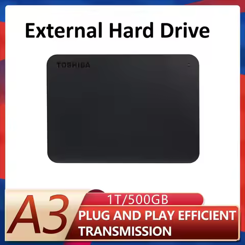 NEW For Toshiba Canvio Basics A3 Portable HDD USB3.0 High Speed External Hard Disk 500GB 1TB 2TB Bla