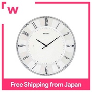 Seiko Clock wall clock, white pearl, glossy, diameter 35.1 x 3.0cm KX504W