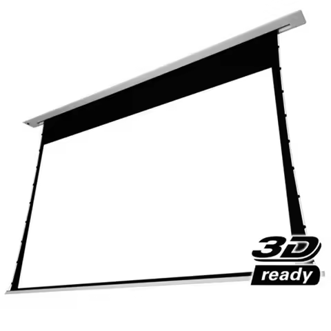 Motorized Ceiling Recessed Screen AI Smart In-Ceiling Electric Tab-Tensioned Projector Screen for Ho