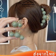 Shipped From Thailand ️Fashion Hair Clip Decorated With Green Pearls Korean For Styling Girls To Go 