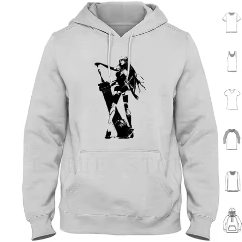 Weathered A2 Nier Automata Hoodies Nier Automata 2b A2 9s Emil Black White Weathered Android Robot F