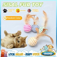 POODEE PETS Quality Cat Pet Sisal Fur Rope Weave Ball Teaser Play Chewing Rattle Scratch Catch Toy