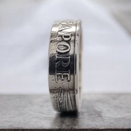 新加坡硬幣戒指男，新加坡硬幣戒指，新加坡硬幣戒指，硬幣戒指