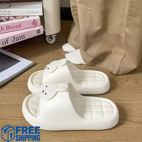 Kawaii Miffy Bunny EVA Slippers Cartoon Non Slip Outdoor Slides Comfortable Home Shoes Summer Soft S