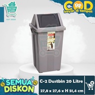 BUNTON Lion Star C-2 Dustbin 20 Liter Swing Lid Trash Can Shake Bathroom Office Trash Bin LionStarLS