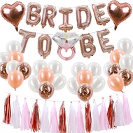 Bride To Be Decoration Complete Set Free Ballon Pump)/ Ballon/ Backdrop/ Proposal/ Cake Cupcake Topp