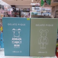 （旺角家樂坊17樓門市現貨）全新 Medicom Toy Be@rbrick Bearbrick 睡衣熊 GELATO PIQUE × BE@RBRICK 400％ MINT + BEIGE