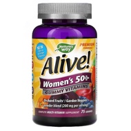 Natures Way Alive! Womens 50+ Premium Gummies Multivitamin Cherry & Grape 75 Gummies