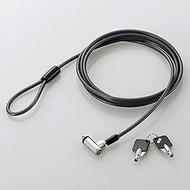 Elecom ESL-7T Security Wire, 6.6 ft (2.0 m), Diameter 0.2 inch (4.5 mm), Cylinder Lock, 360° Oscilla